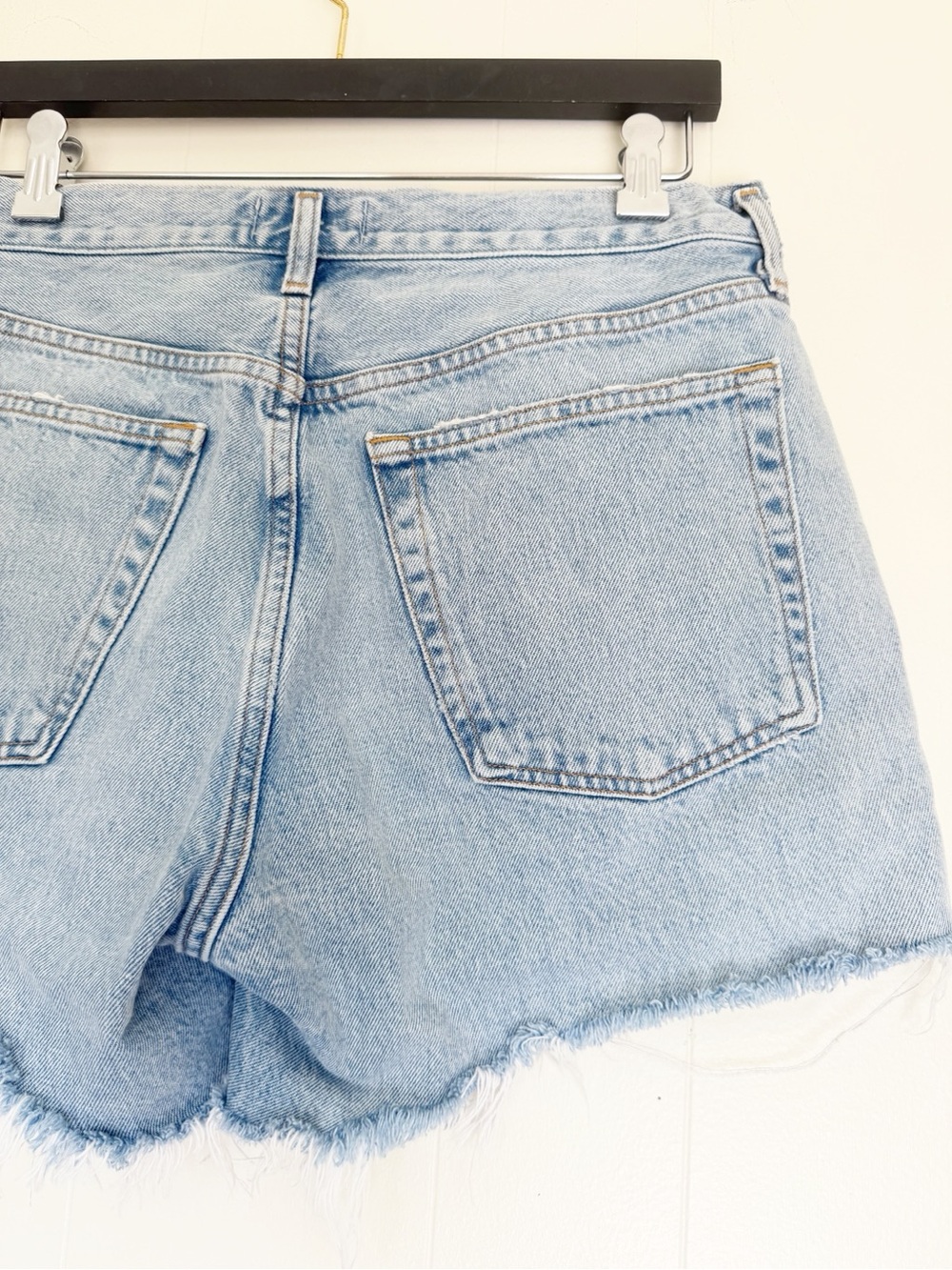 AGOLDE Parker Long Parade Denim Distressed Jean Shorts Organic Cotton Size 29 - Picture 8 of 11